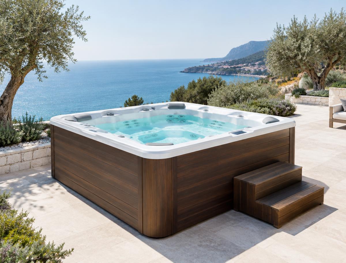 Jacuzzi na terasi s pogledom na morje